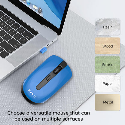 HAVIT MS989GT Wireless Mouse, 800DPI - 1600DPI, Black Blue