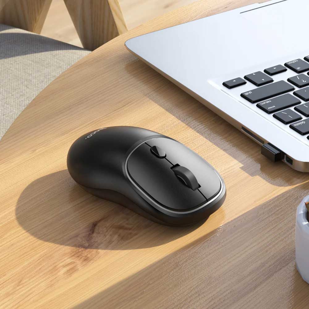 Mouse Wireless HOCO GM25, 1600DPI, BT / Wi-Fi, Preto