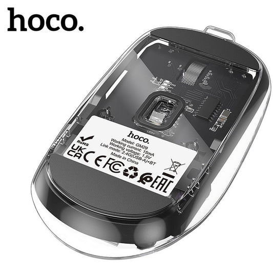 Mouse Wireless HOCO GM29, 1600DPI, BT / Wi-Fi, Preto