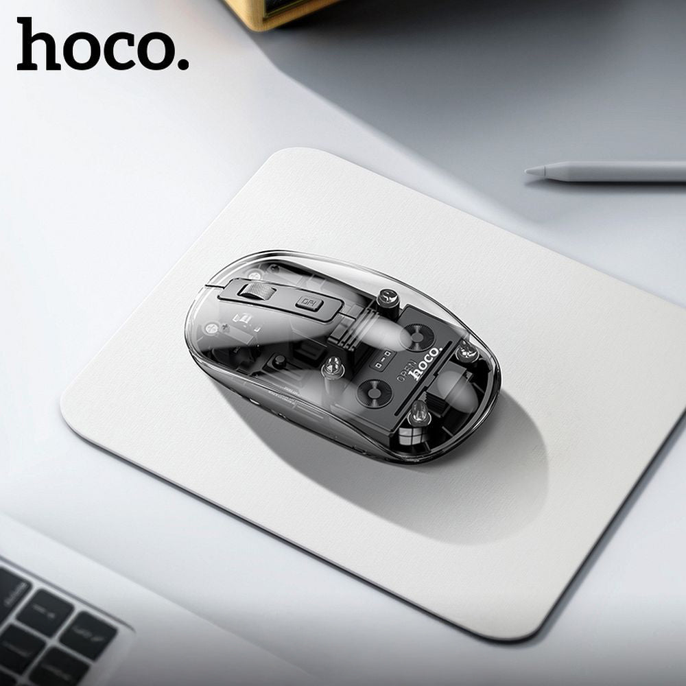 Mouse Wireless HOCO GM29, 1600DPI, BT / Wi-Fi, Preto