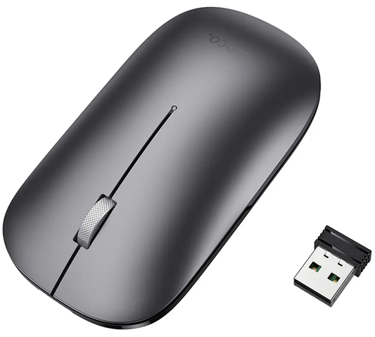 Rato Sem Fios HOCO GM43, 1600DPI, BT / Wi-Fi, Cinzento