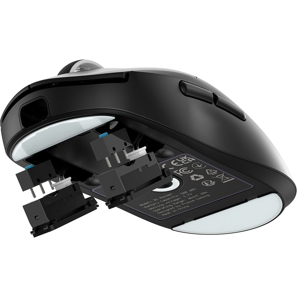 Mouse Wireless Proove RC Raider 8K, 800DPI - 32000DPI, BT / Wi-Fi / Com fio, Preto WMRR00122001