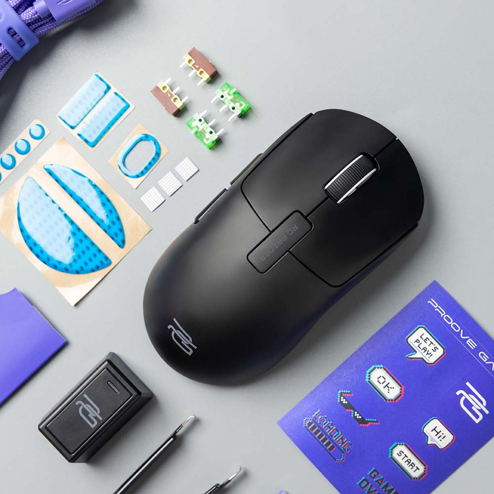 Mouse Wireless Proove RC Raider 8K, 800DPI - 32000DPI, BT / Wi-Fi / Com fio, Preto WMRR00122001
