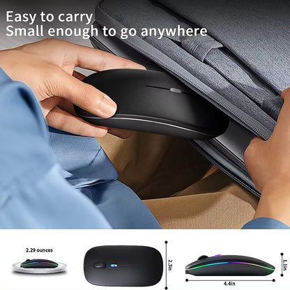 Mouse Wireless Techsuit M1, RGB, 1600DPI, Preto