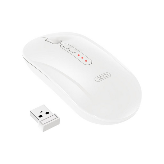 Rato sem Fios XO Design M13 Silent Tri-mode, 1600DPI, BT / Wi-Fi, Branco