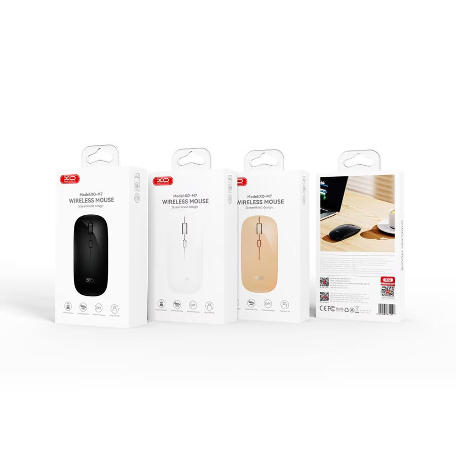 Mouse Wireless XO Design M7 Stylish Glossy, Branco
