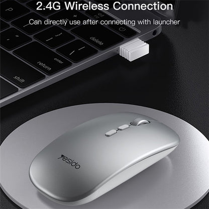 Mouse Wireless Yesido KB15, 800DPI - 1600DPI, Prateado