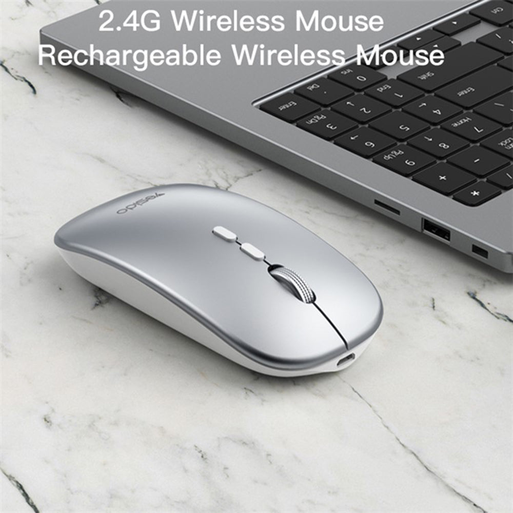 Mouse Wireless Yesido KB15, 800DPI - 1600DPI, Prateado