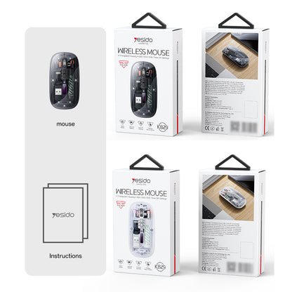 Mouse Wireless Yesido KB29, 800DPI - 1600DPI, BT / Wi-Fi, Branco