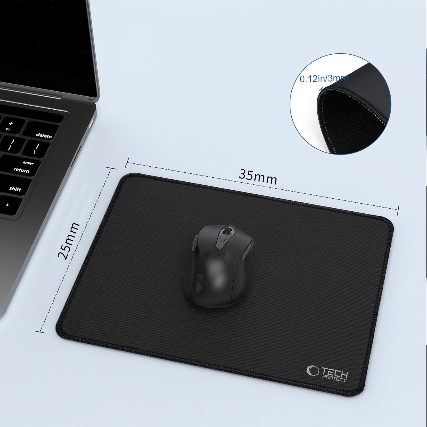 MousePad Tech-Protect A100, 350mm x 250mm, Preto