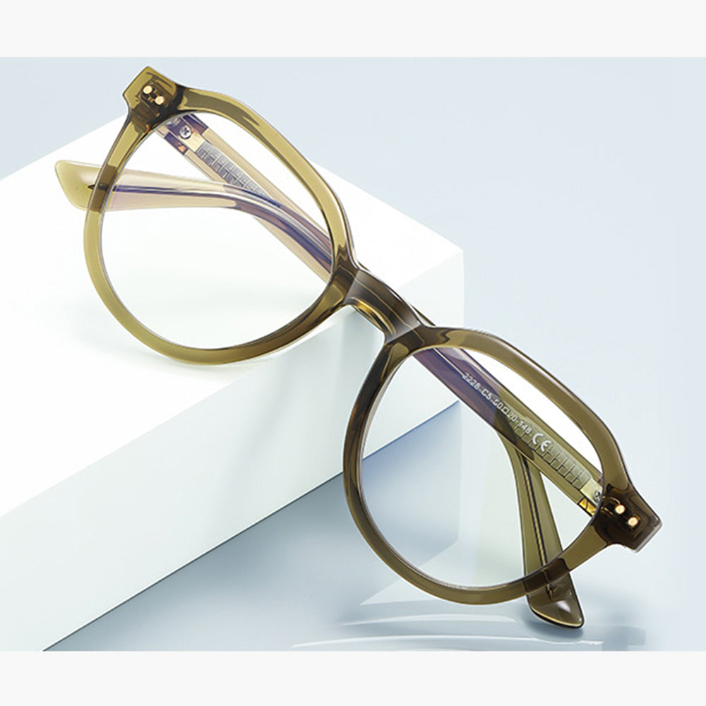 Techsuit 2228 Men's Computer Glasses, Anti-Blue Light, Light Brown