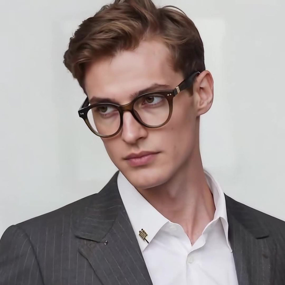 Techsuit 2231 Men's Computer Glasses, Anti-Blue Light, Light Brown