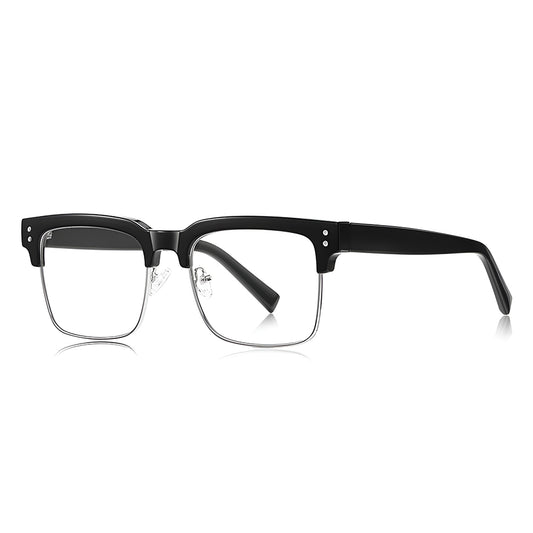 Óculos de Computador Femininos Techsuit 2205, Anti-Luz Azul, Pretos Prateados
