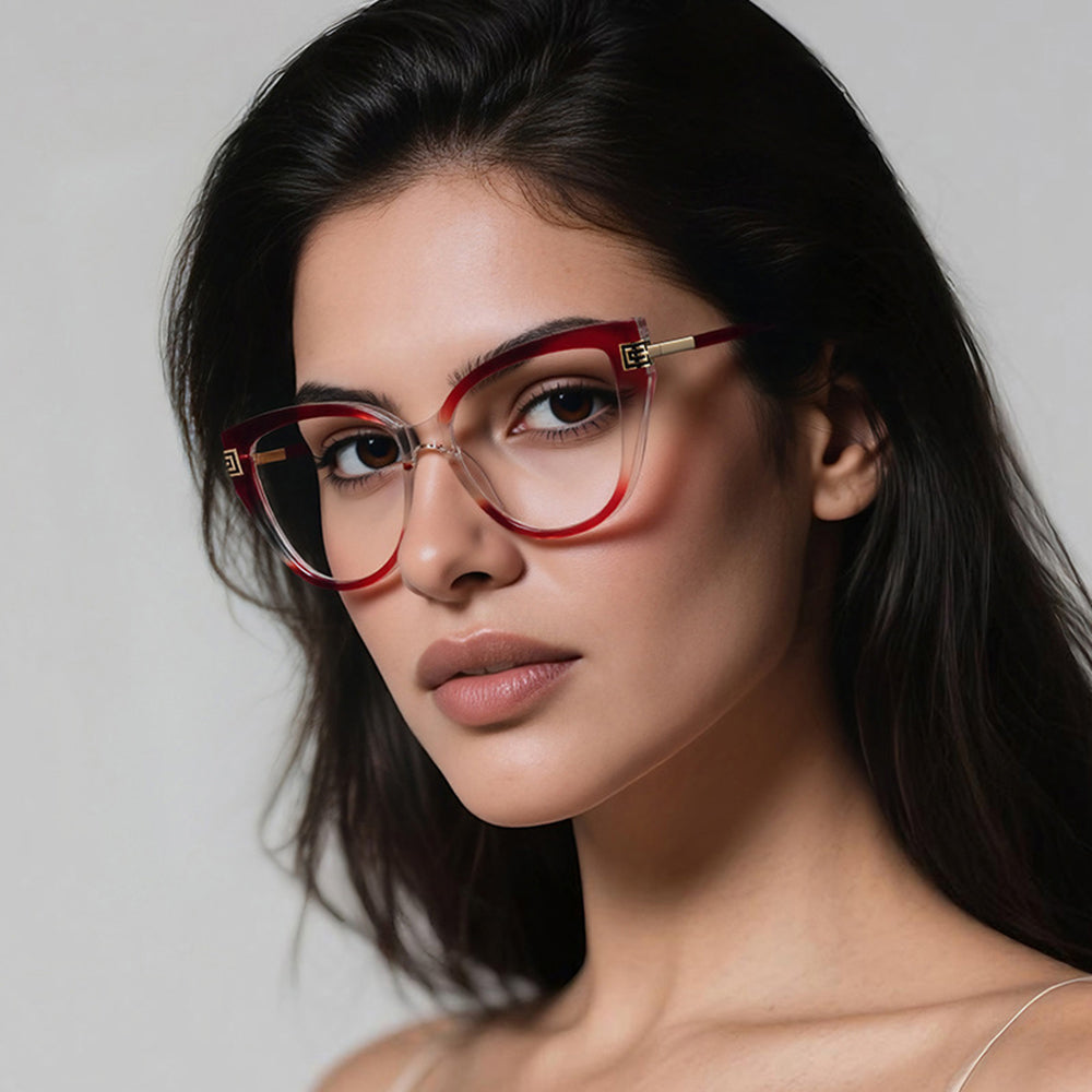Techsuit 2259 Women's Computer Glasses, Anti-Blue Light, Red