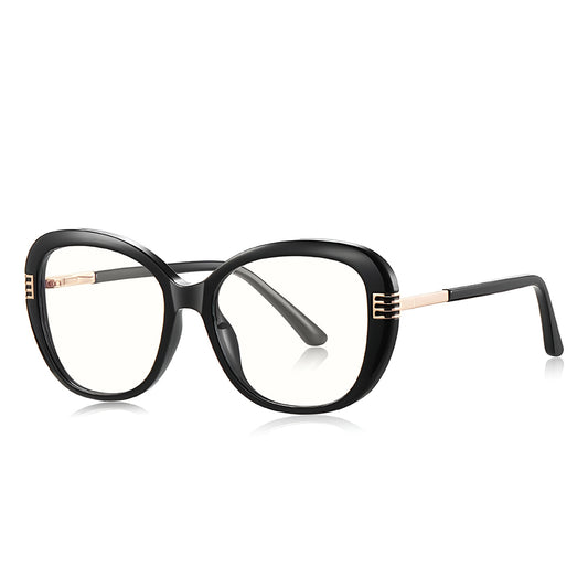 Óculos de Computador Femininos Techsuit 2265, Anti-Luz Azul, Pretos Dourados