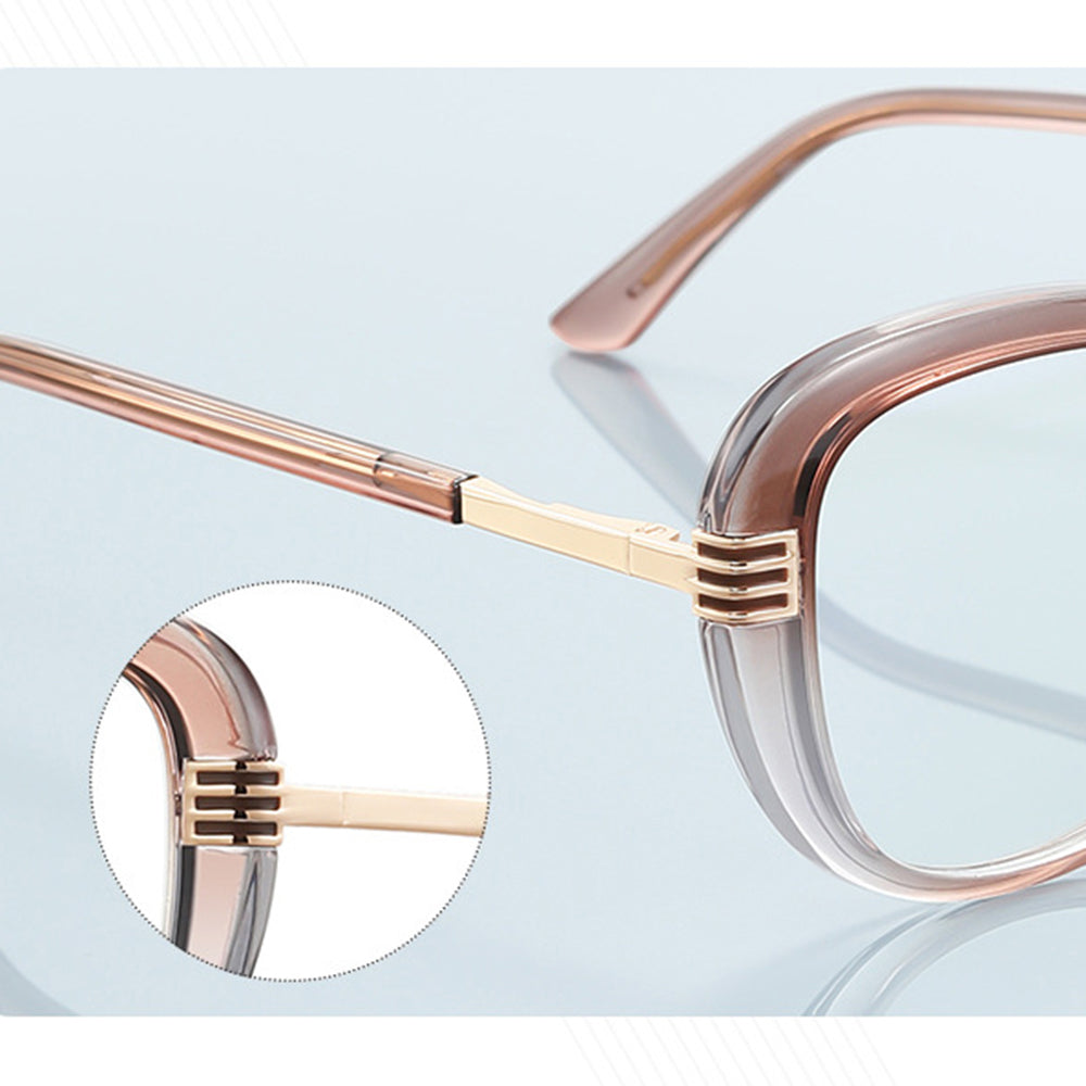Techsuit 2265 Women's Computer Glasses, Anti-Blue Light, Black Gold