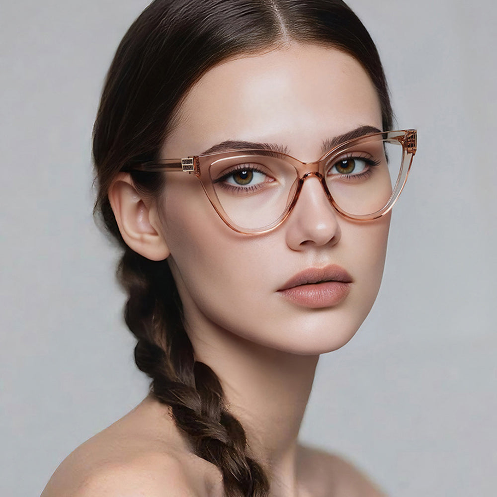 Óculos de Computador Femininos Techsuit 2279, Anti-Luz Azul, Castanho