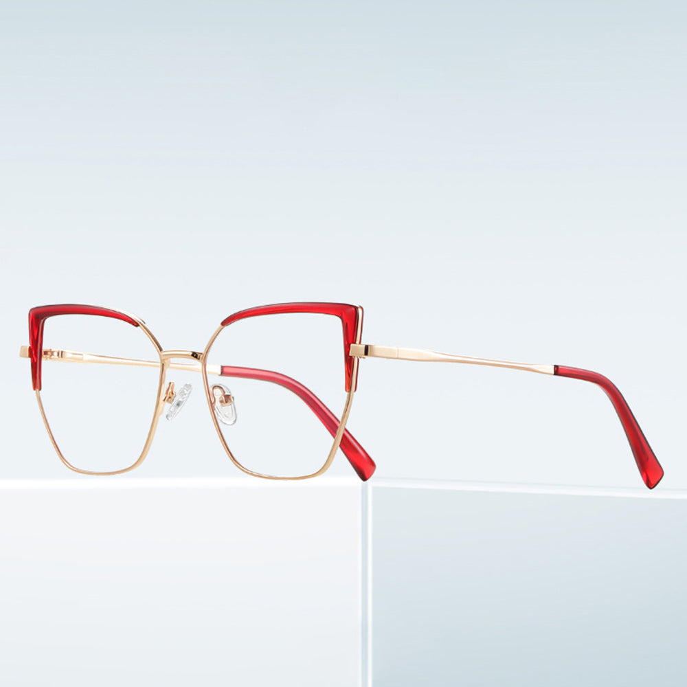 Óculos de Computador Femininos Techsuit 3156, Anti-Luz Azul, Dourado Rosa