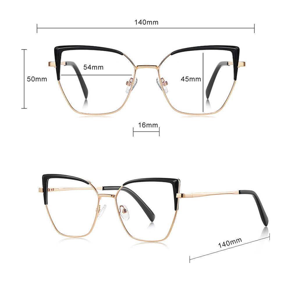 Óculos de Computador Femininos Techsuit 3156, Anti-Luz Azul, Dourado Rosa