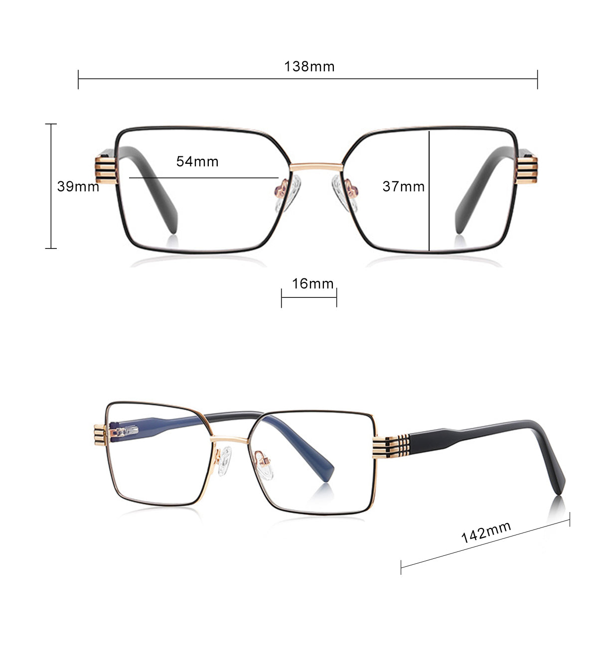 Techsuit 3160 Women's Computer Glasses, Anti-Blue Light, Black