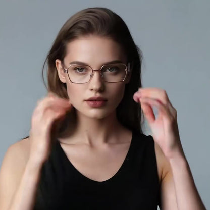 Óculos de Computador Femininos Techsuit 3161, Anti-Luz Azul, Rosa Dourado