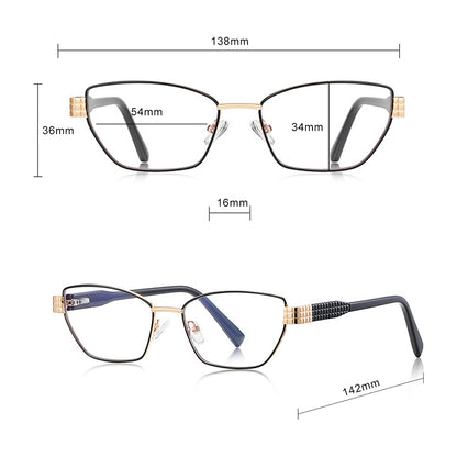 Óculos de Computador Femininos Techsuit 3162, Anti-Luz Azul, Dourados