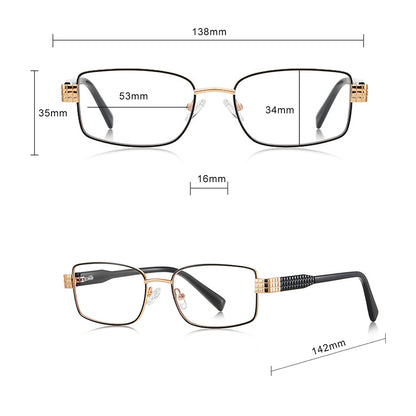 Óculos de Computador Femininos Techsuit 3163, Anti-Luz Azul, Pretos Dourados