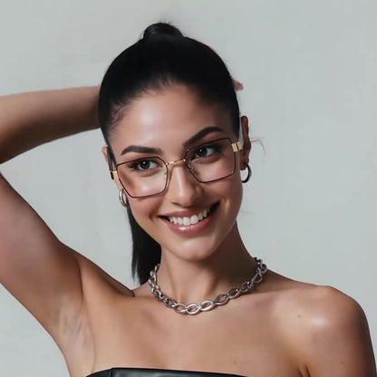 Óculos de Computador Femininos Techsuit 3169, Anti-Luz Azul, Castanho