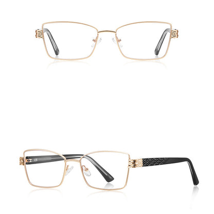 Óculos de Computador Femininos Techsuit 3171, Anti-Luz Azul, Pretos Dourados