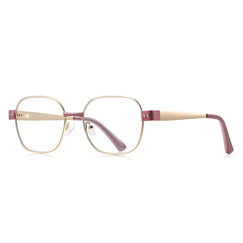 Óculos de Computador Femininos Techsuit 3172, Anti-Luz Azul, Rosa Dourado