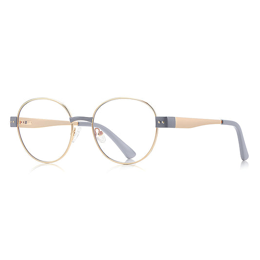 Óculos de Computador Femininos Techsuit 3175, Anti-Luz Azul, Dourado Cinza Claro