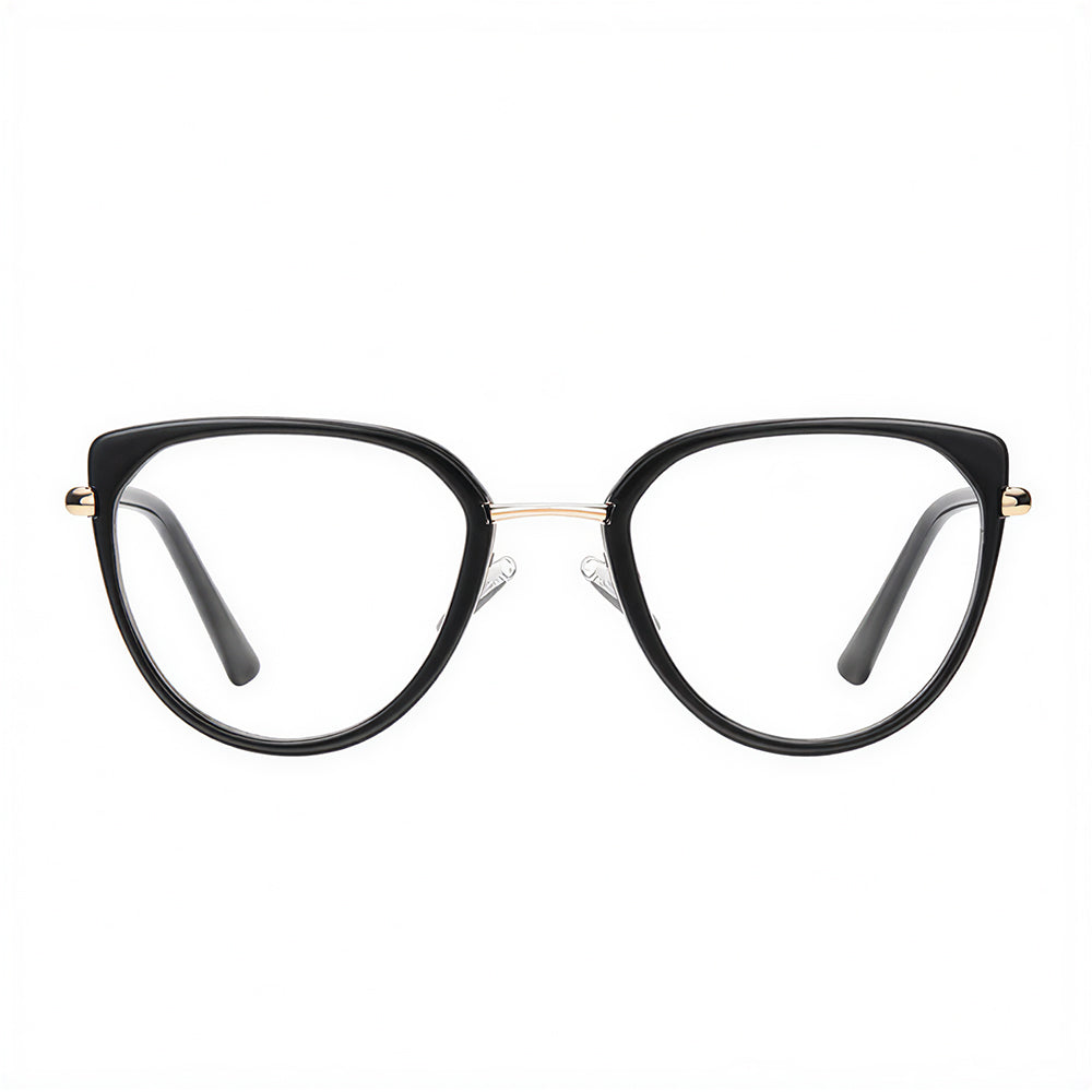 Óculos de Computador Femininos Techsuit 82290, Anti-Luz Azul, Pretos Dourados