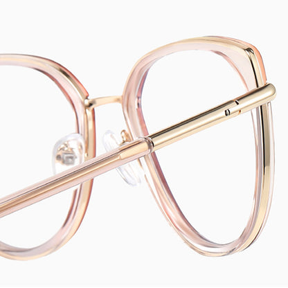 Óculos de Computador Femininos Techsuit 82290, Anti-Luz Azul, Pretos Dourados