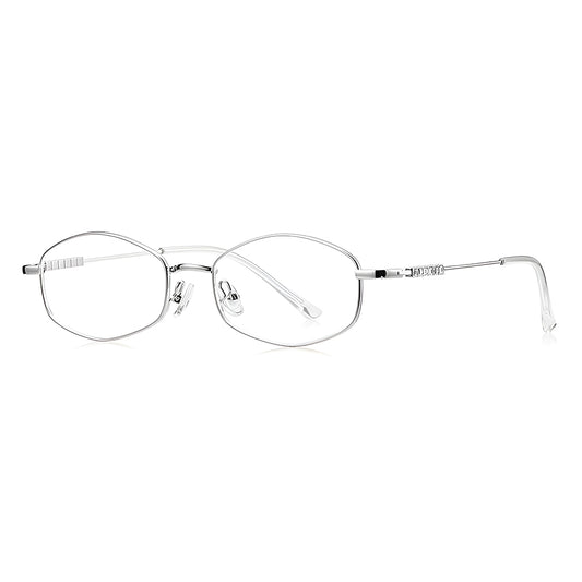 Óculos de Computador Femininos Techsuit LS501, Anti-Luz Azul, Prateados