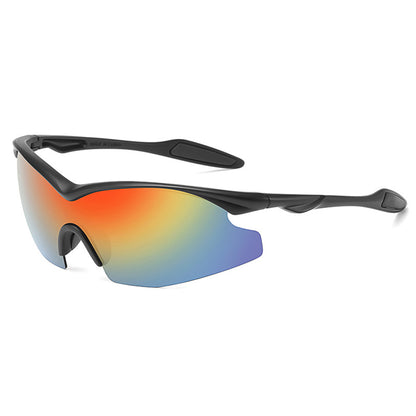 Óculos de Ciclismo Unissexo Techsuit 1806, Proteção UV, Preto Laranja Amarelo