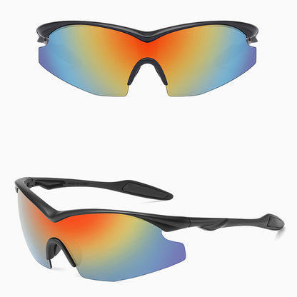 Óculos de Ciclismo Unissexo Techsuit 1806, Proteção UV, Preto Laranja Amarelo