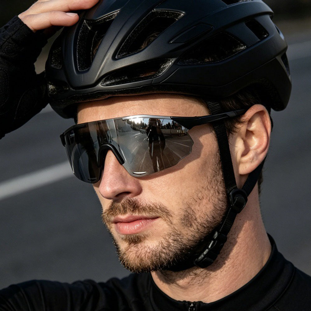 Óculos de Ciclismo Unissexo Techsuit 8853, Preto Prateado