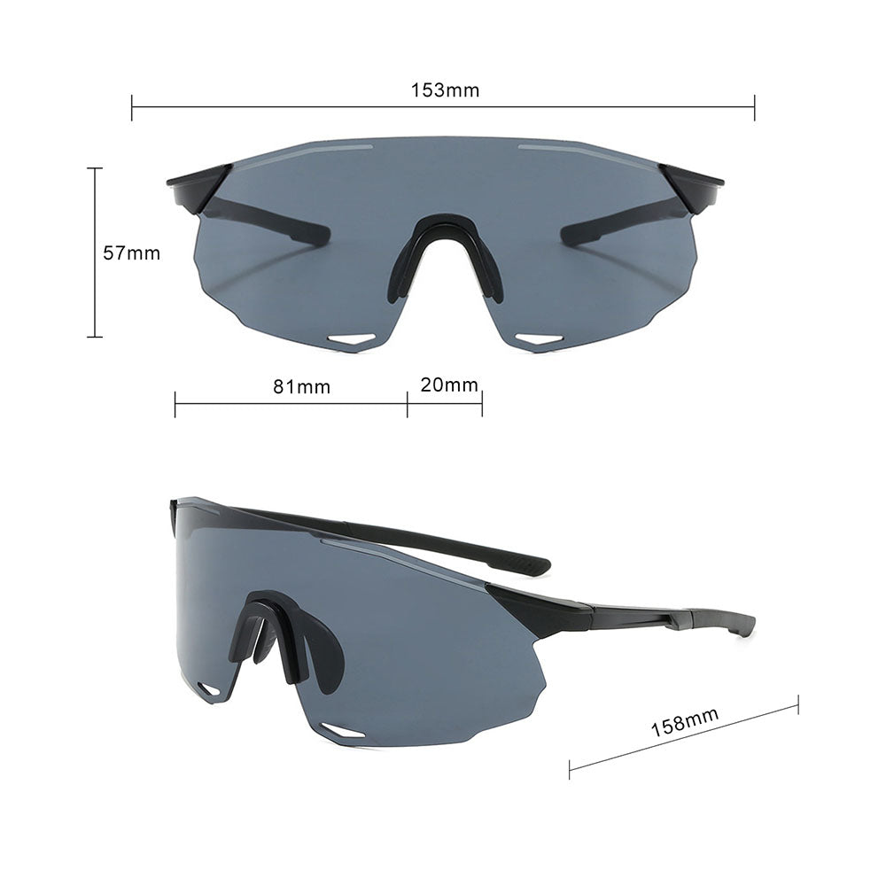Óculos de Ciclismo Unissexo Techsuit 8853, Preto Prateado