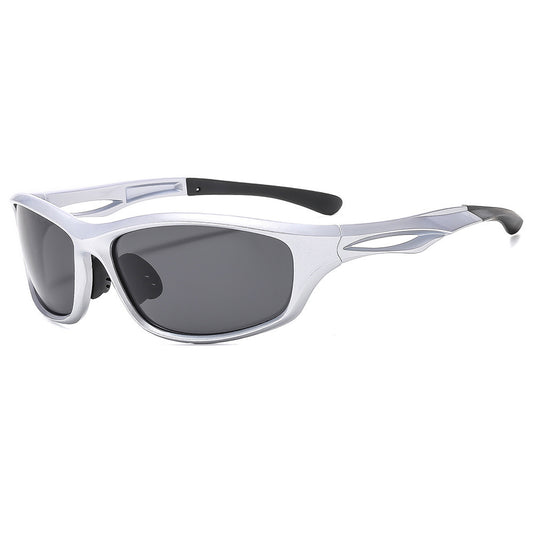 Óculos de Ciclismo Unissexo Techsuit 9309, Polarizados, Prateados Cinza