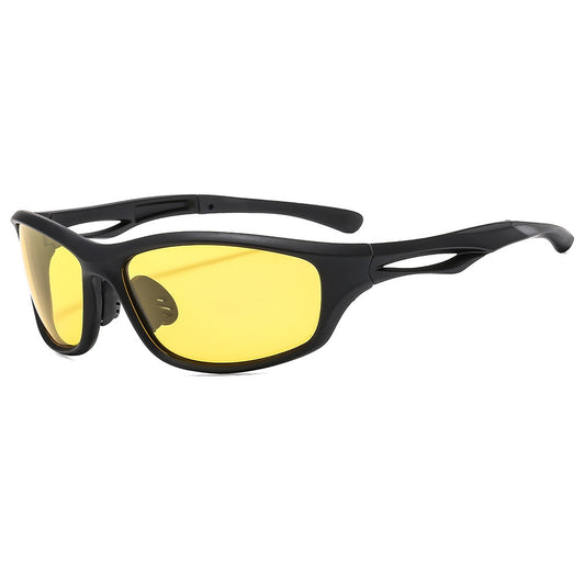 Óculos de Ciclismo Unissexo Techsuit 9309, Polarizados, Preto Amarelo