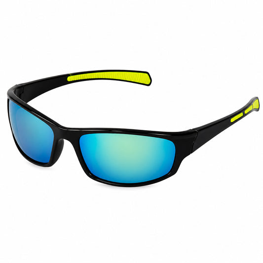 Óculos de Ciclismo Unissexo Techsuit 9937, Pretos Azuis Amarelos