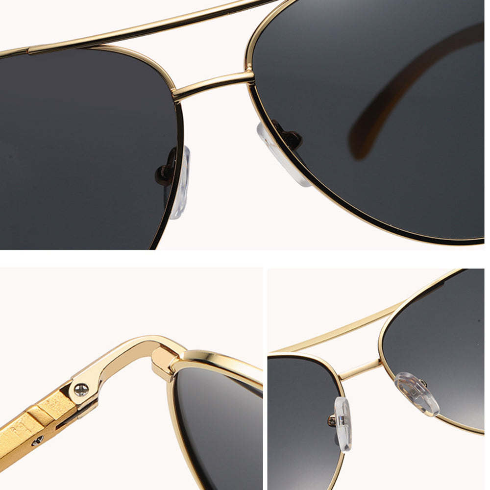 Óculos de Sol Homem Techsuit 2150, Polarizados, Proteção UV, Dourado Cinza