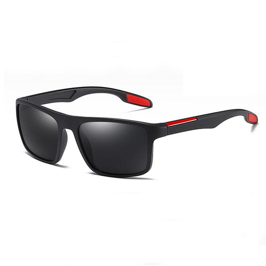 Óculos de Sol Homem Techsuit TR90 (MM101), Polarizados, Proteção UV, Preto Mate Vermelhos