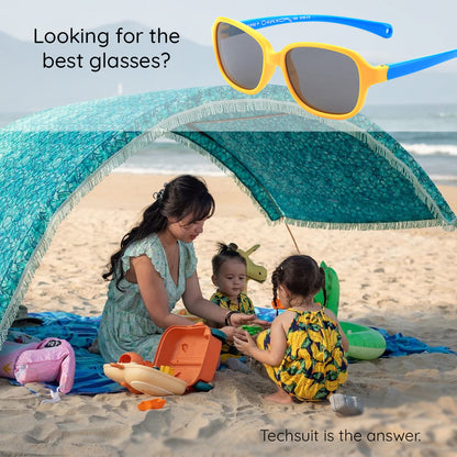 Óculos de Sol para Bebés Techsuit 8192-C1, Polarizados, Verde e Rosa