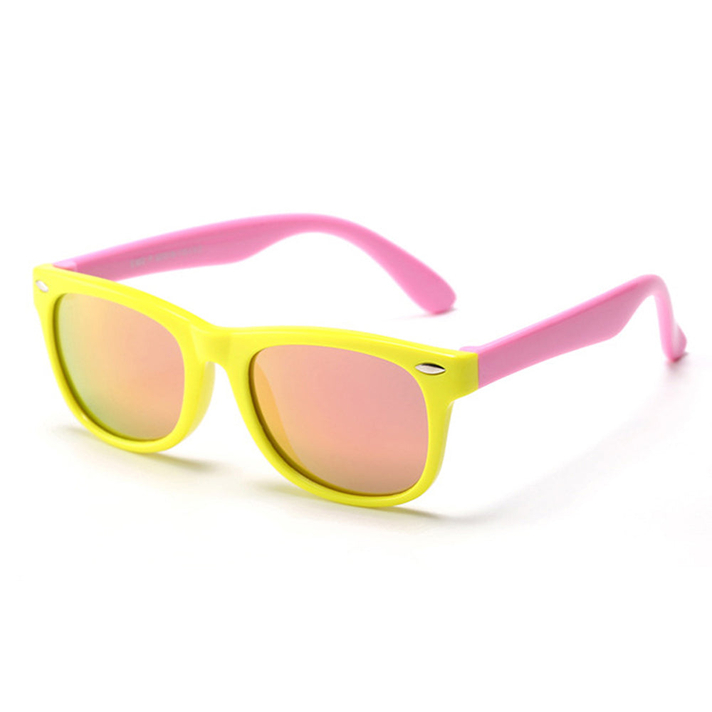 Óculos de Sol Criança Techsuit D802, Polarizados, Proteção UV, Amarelo Rosa