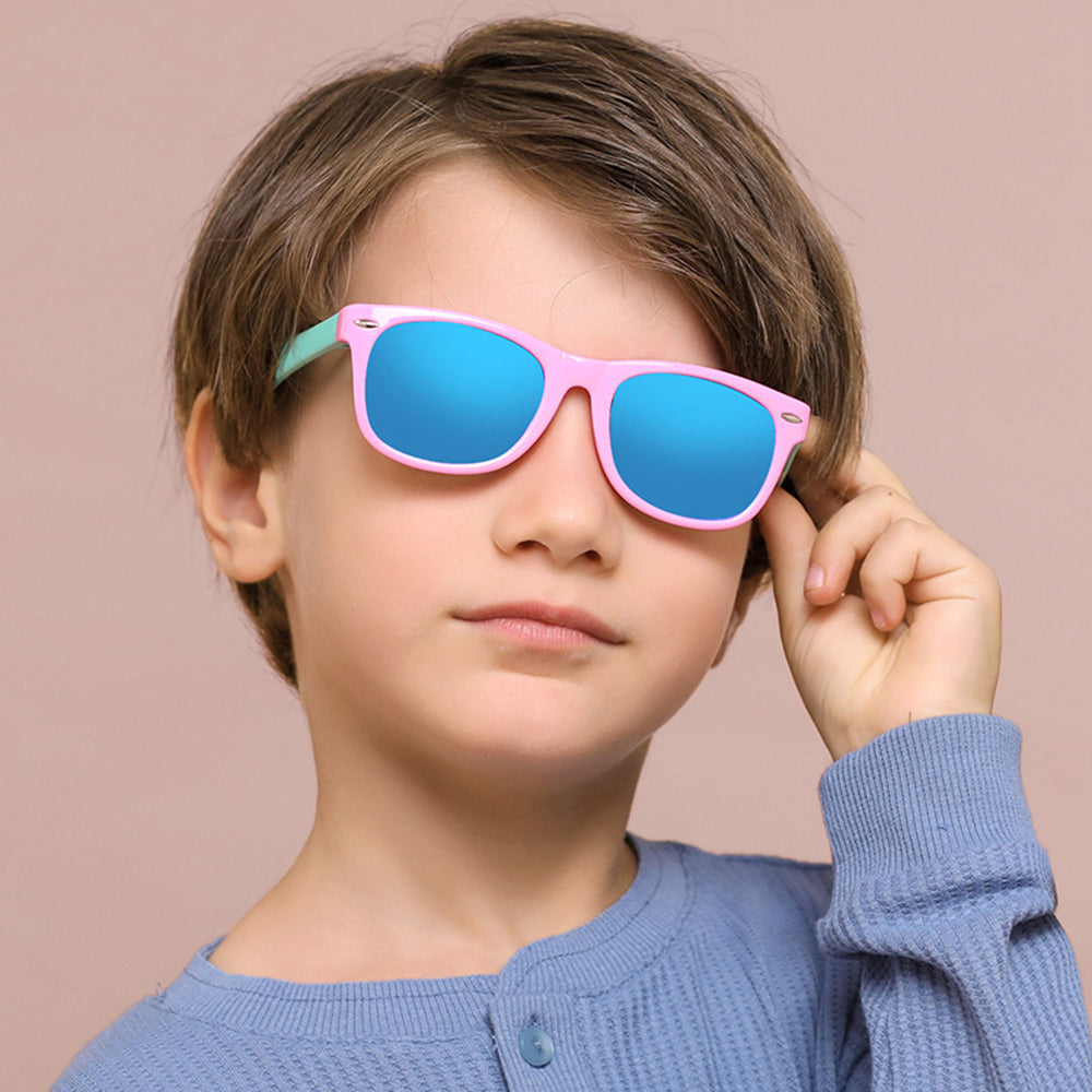 Óculos de Sol Criança Techsuit D802, Polarizados, Proteção UV, Amarelo Rosa