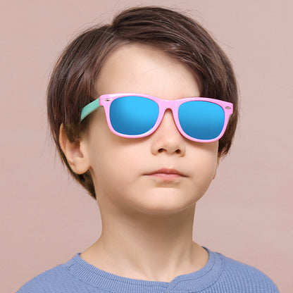 Óculos de Sol Criança Techsuit D802, Polarizados, Proteção UV, Amarelo Rosa
