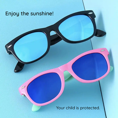 Óculos de Sol Criança Techsuit D802, Polarizados, Proteção UV, Amarelo Rosa