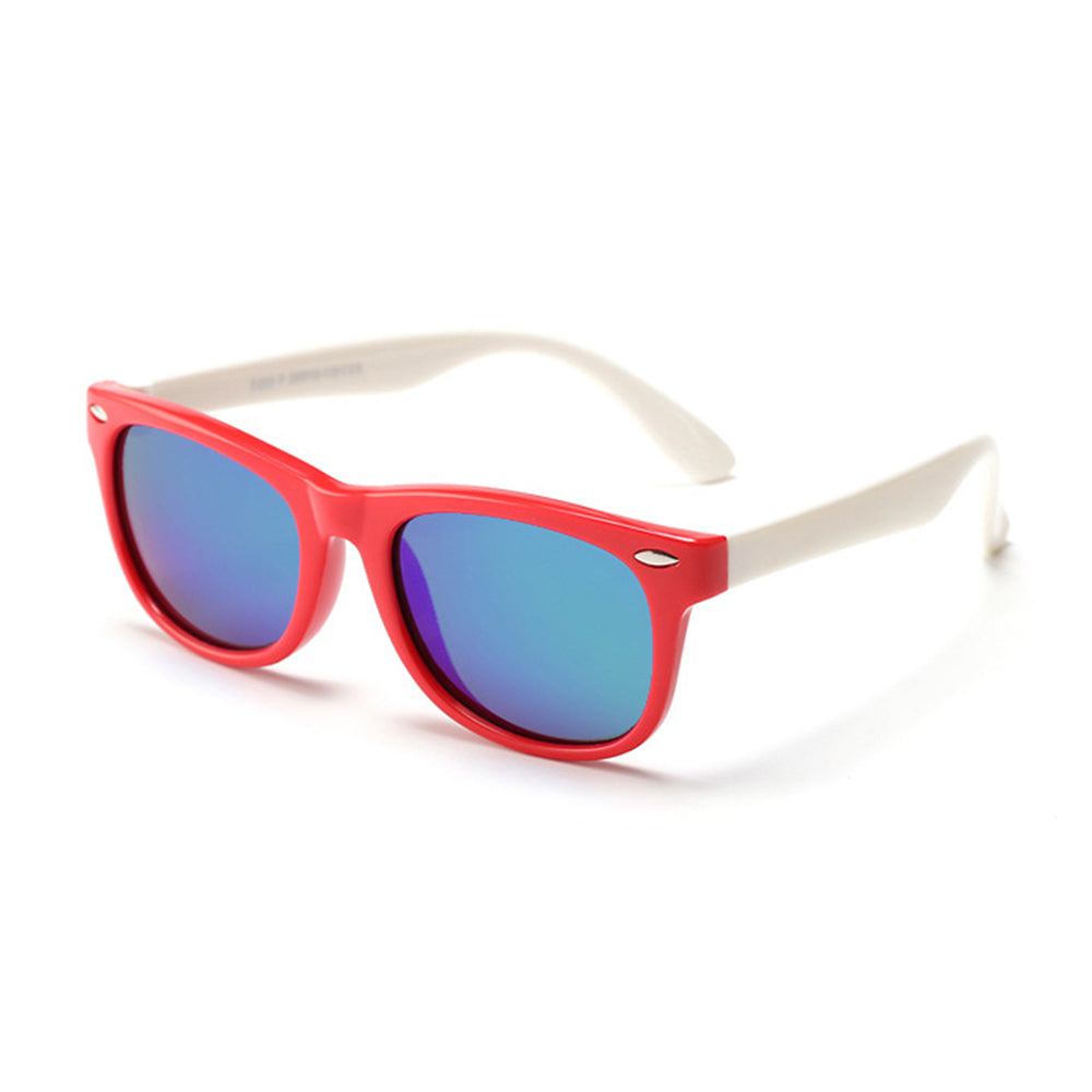 Óculos de Sol Criança Techsuit D802, Polarizados, Proteção UV, Vermelhos Brancos Verdes