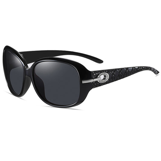 Óculos de Sol Senhora Techsuit 2012, Polarizados, Proteção UV, Preto Cinza